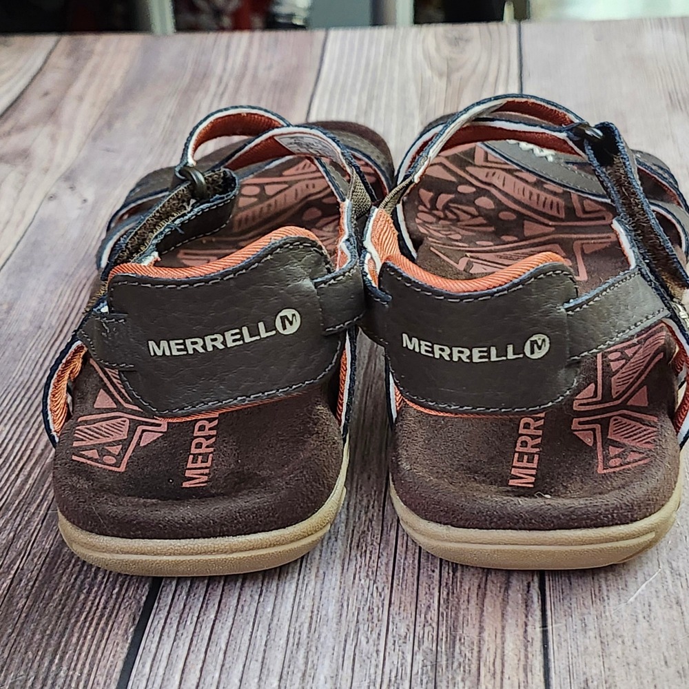 Merrell Espresso Red Leather Strappy Performance Sandals J001230 Womens 7 - Picture 7 of 10